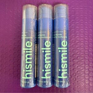 Lot of 3 Hismile Blue Raspberry Flavored Fluoride Toothpaste 2.1 oz (60 g)